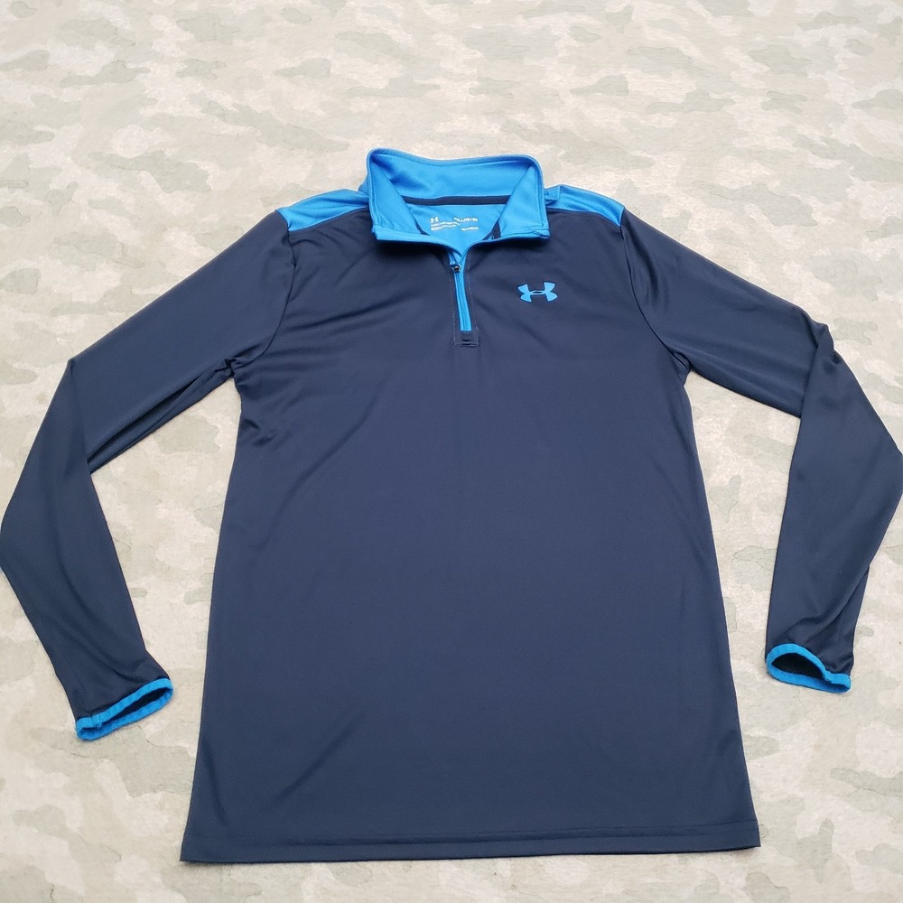 Under Armour Sweatshirt Youth XL Blue Loose‎ Heatgear Long Sleeve Lightweight